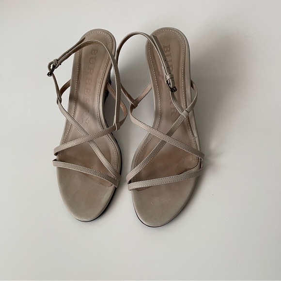Burberry - Authentic Neutral Suede Sandals - Picture 1 of 6